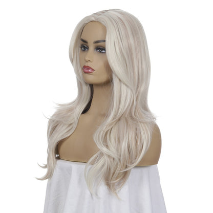 Elegant Mid-Length Curly Synthetic Wig with Side Bangs - Available in Multiple Shades