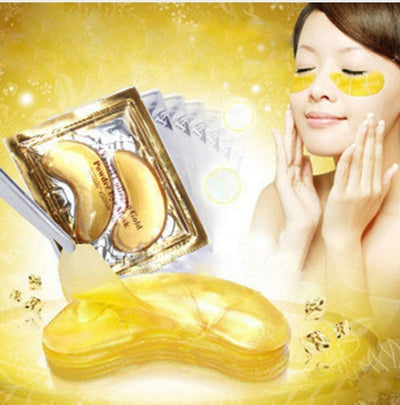 10PCS Gold Crystal Collagen Eye Mask – Dark Circles & Fine Lines Removal Gel Patches