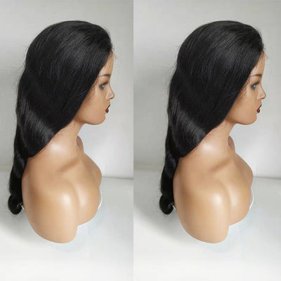 Lace Closure Wig - Body Wave, Natural Human Hair, Dyeable and Ironable - Model 001