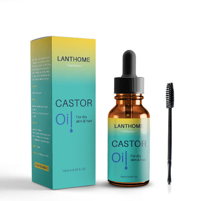 Lanthoma Organic Castor Oil for Hair Growth - Includes Brush, 100% Pure, Cold-Pressed