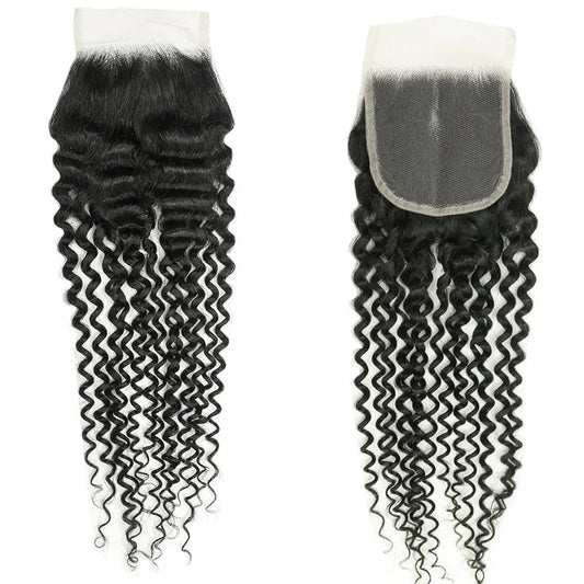 Hair 4x4 Transparent Lace Cloure Curly Deep Curly