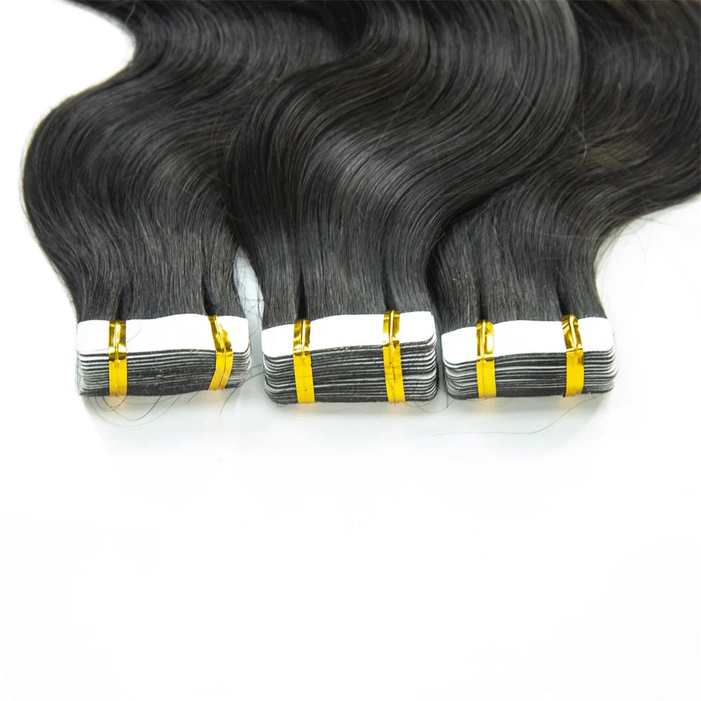 Hair Body Wave Human Hair PU Tape In Virgin Human Hair Extensions