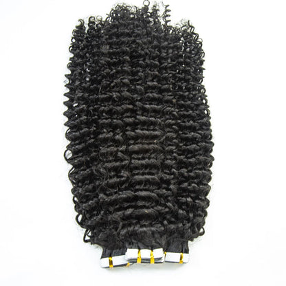 Hair Curly Tape In 100% Virgin Human Hair Tape Ins Hair Extensions