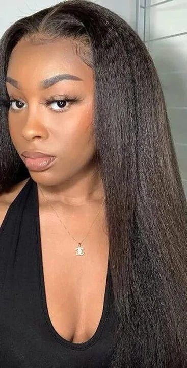 Hair 250% Density Glueless U Part Wig Kinky Straight U Part Human Hair Wigs