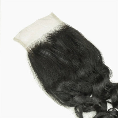 Hair 4x4 Transparent Lace Cloure Water Wave Free Part 100% Human Hair