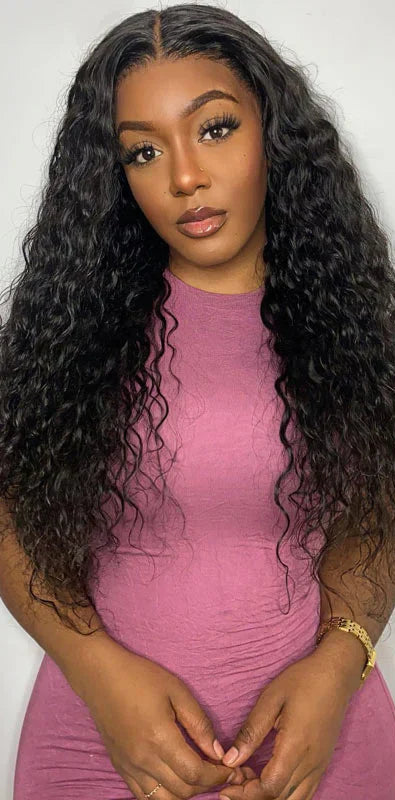 Hair 9A/10A12A Brazilian Water Wave 3 Bundles Human Hair Bundles with 5x5 Closure Small Knots