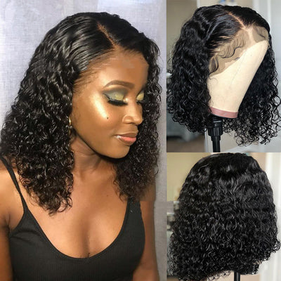 European and American Exotic Front Lace Wig - Medium Black, Small Curly Short Style, Available in Multiple Lengths