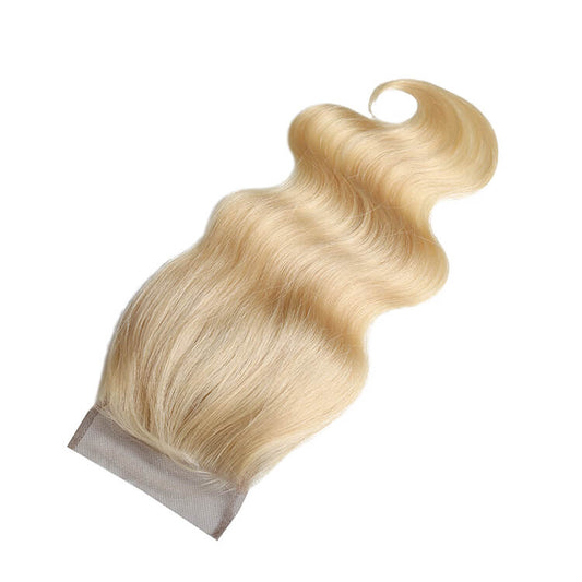 613 Top Quality 4×4 Blonde Body Wave Lace Closure