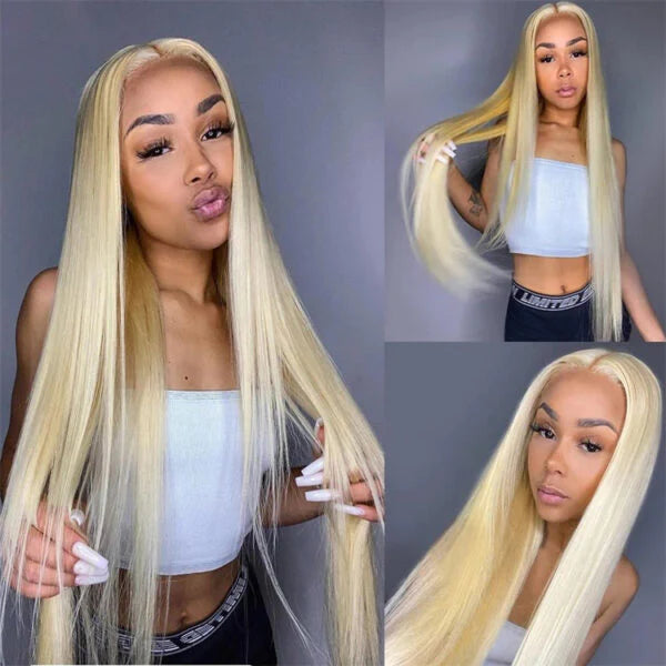 Transaprent Lace13x4 613 Blonde Straight Lace Frontal Wig