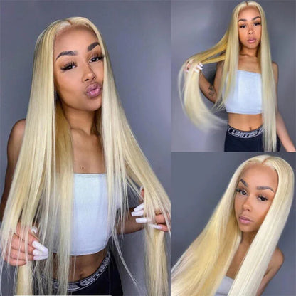 Transaprent Lace13x4 613 Blonde Straight Lace Frontal Wig