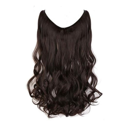 S-noilite 20-Inch Invisible Wire No Clips Hair Extensions – Silky Straight Synthetic Fish Line Hairpieces