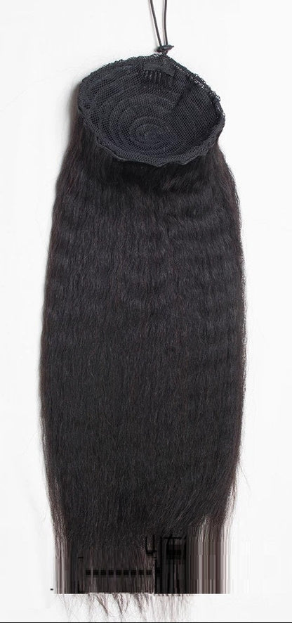 Luxurious Hand-Woven Real Human Hair Ponytail Extension – Versatile Bangs, Customizable Length 8-30 Inches