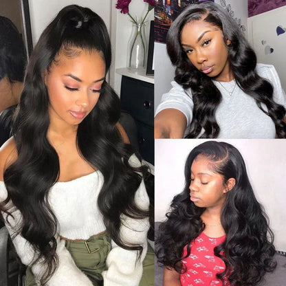 Hair Body Wave Human Hair 3 Bundles With 4x4 Lace Closure