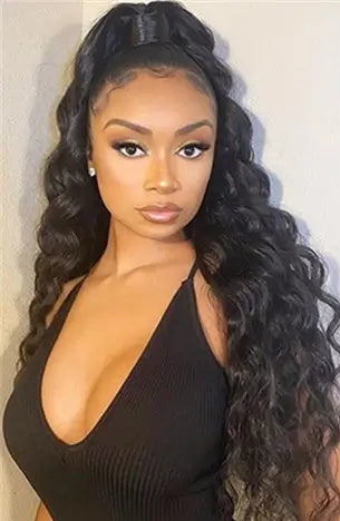 Hair 9A/10A/12A Loose Deep Human Hair 3 Bundles with 13x4 Lace Frontal