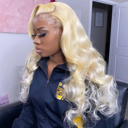 Hair #613 Blonde Body Wave13x6 HD Frontal With 3 Bundles Human Hair