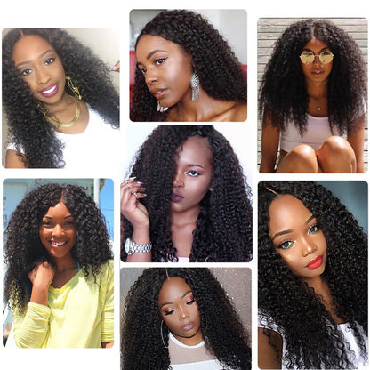 Hair 9A/10A/12A Curly 3 Bundles with 13x6 Frontal with Preplucked Hairline