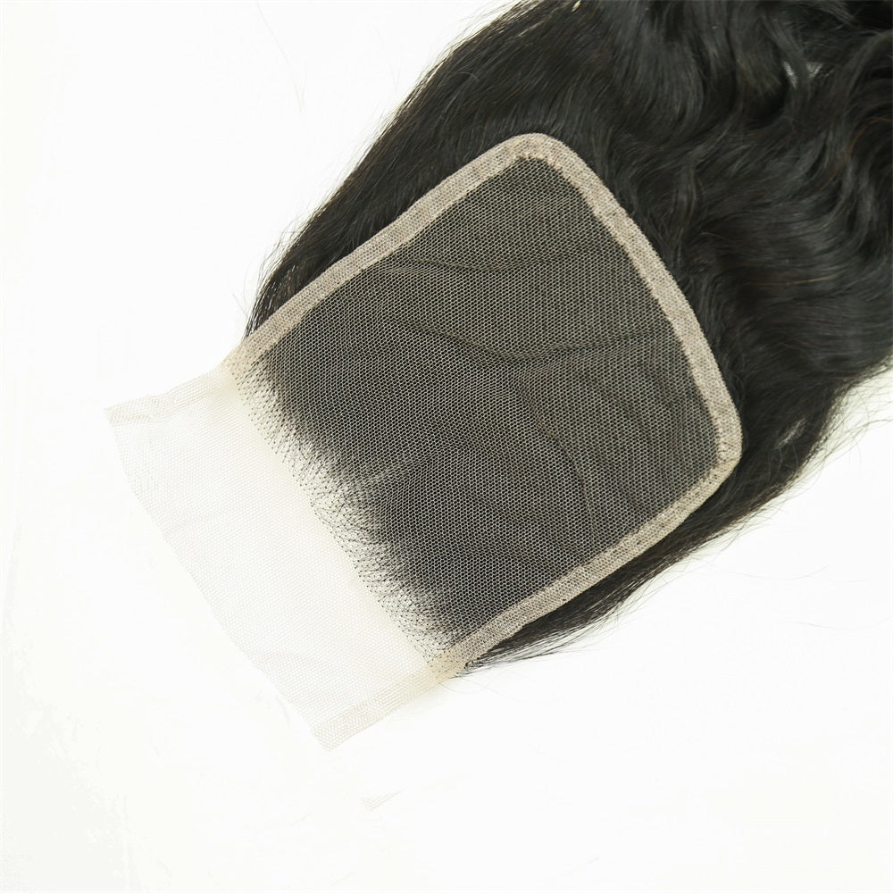 Hair 4x4 Transparent Lace Cloure Water Wave Free Part 100% Human Hair