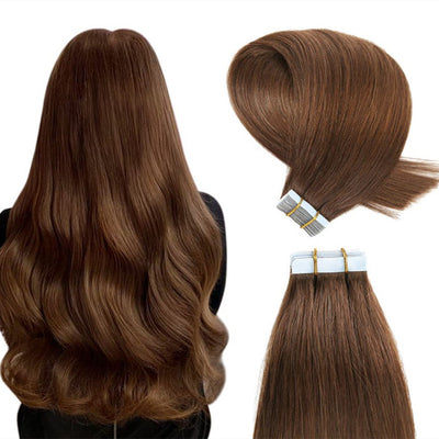 Real Hair Medium-Long Straight Hairpiece - Customizable Lengths & Color for Any Skin Tone