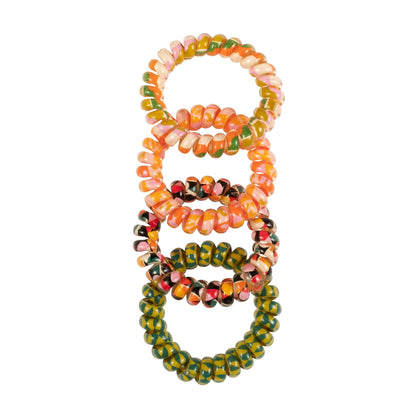 4 Pack Multicolor Dentless Spiral Hair Ties