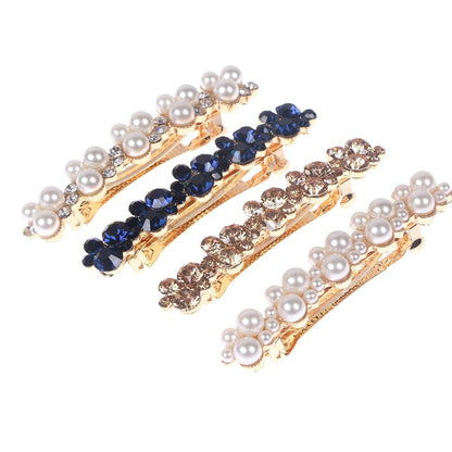 Elegant South Korea Imported Pearl & Rhinestone Hair Clip – Chic Spring Side & Tail Clip for Girls