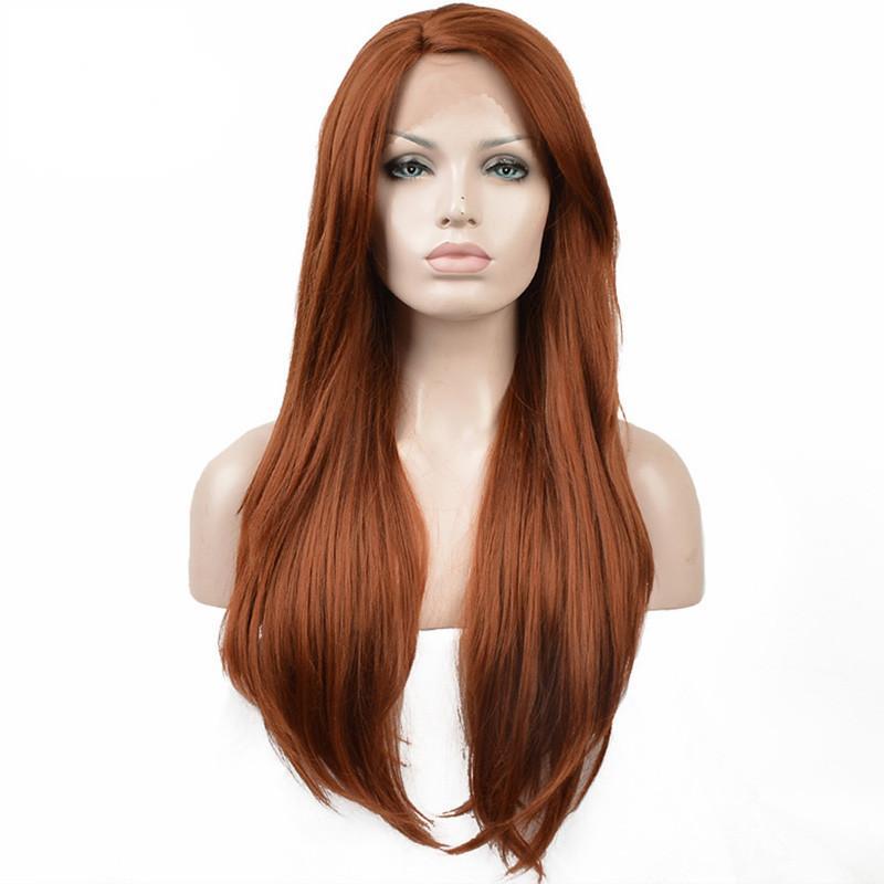 71cm Long Curly Wig with Oblique Bangs – Natural Style High-Temperature Fiber