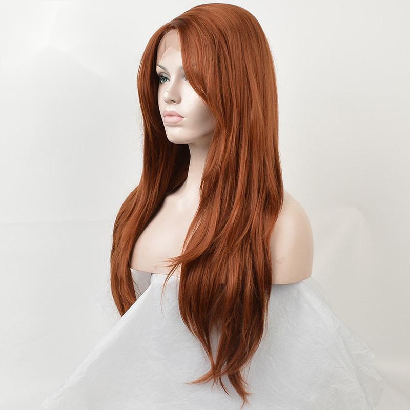 71cm Long Curly Wig with Oblique Bangs – Natural Style High-Temperature Fiber