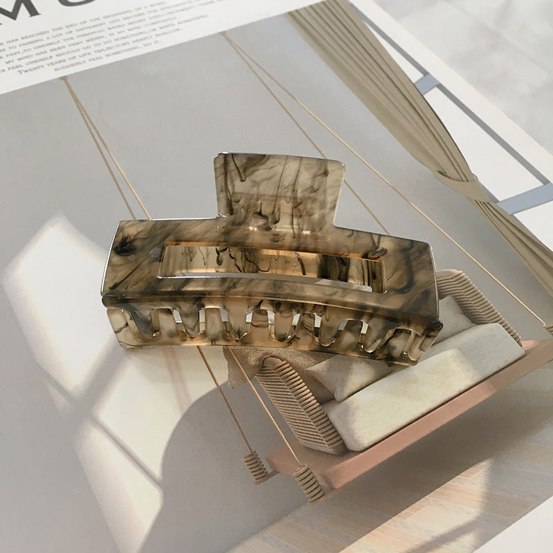 Elegant Handmade Korean Style Acrylic Geometric Hair Clip for Women - 7.4cm Catch Clip