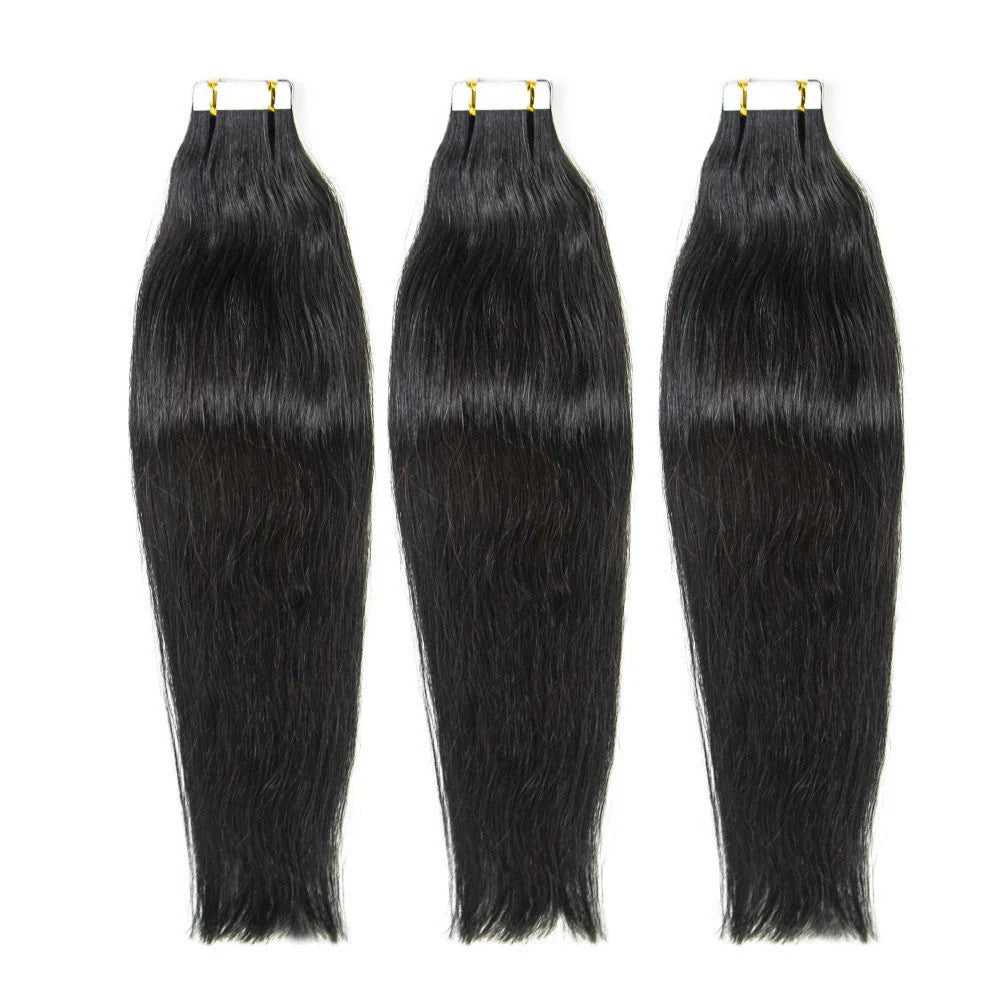 Hair Tape In Hair Extensions 100% Mink Virgin Straight Human Hair Tape Ins Hair Extensions