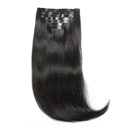 Hair Seamless Clip in Hair Extensions 100g Silicone Weft Silky Straight Black Hair