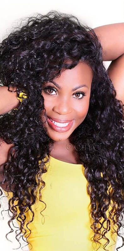 Hair Jerry Curl Hair 3 Bundles with 4x4 Lace Closure Wet And Wavy