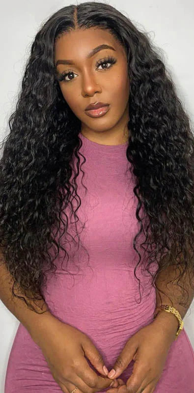 Hair 9A/10A/12A Water Wave Human Hair 3 Bundles with 13x4 Lace Frontal