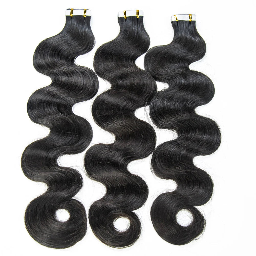 Hair Body Wave Human Hair PU Tape In Virgin Human Hair Extensions