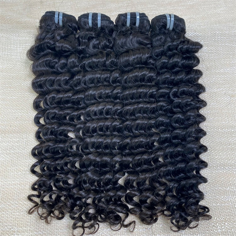 Raw Hair Deep Wave Hair Raw Human Hair Bundles One Donor Hair 3 Bundles