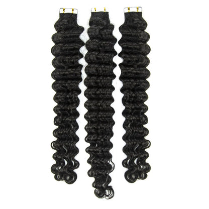 Hair Virgin Human Hair Deep Wave Tape in Hair Extension Unprocessed Hair Deep Wave Tape ins