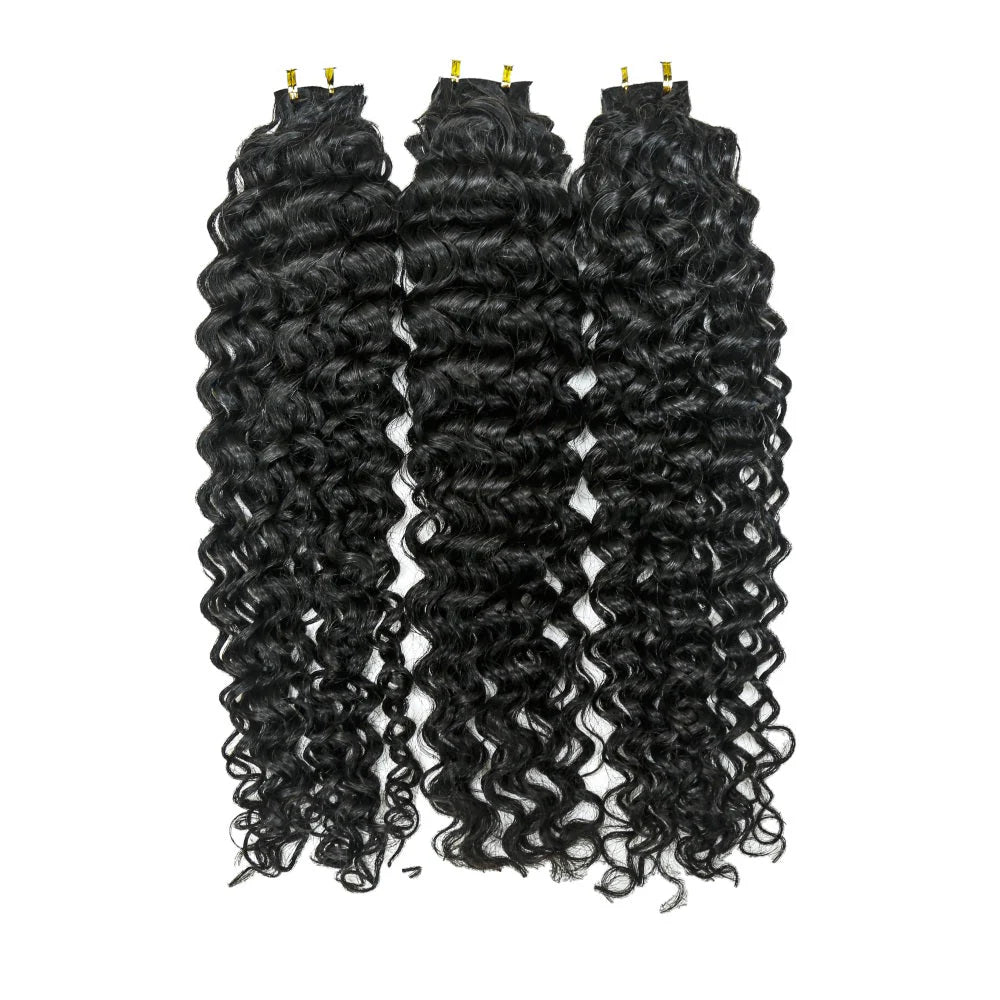 Hair Invisible Tape In Virgin Jerry Curl Tape Ins Hair Extensions 100% Human Hair