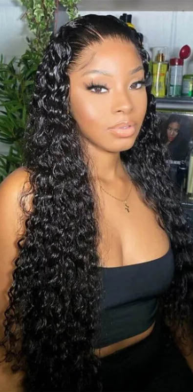 Hair 9A/10A/12A Curly Human Hair 3 Bundles with 13x4 Lace Frontal