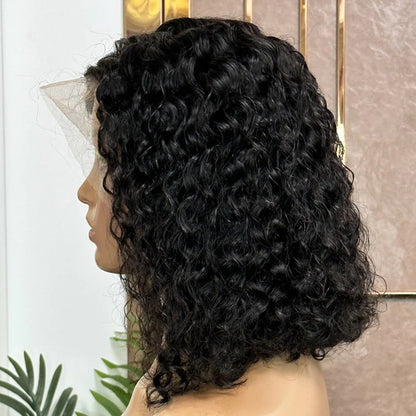 Hair 13x6 Short Lace Front Human Hair Bob Wig Water Wave Wig