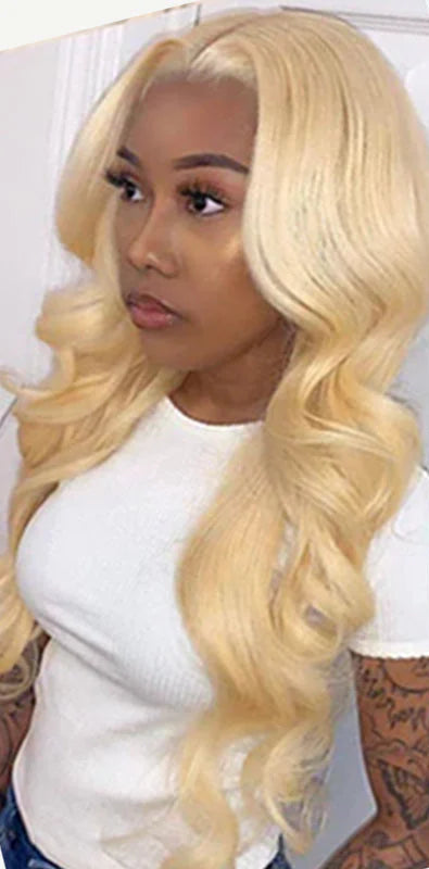 Hair #613 Blonde Body Wave Hair 3 Bundles with 5x5 HD Closure