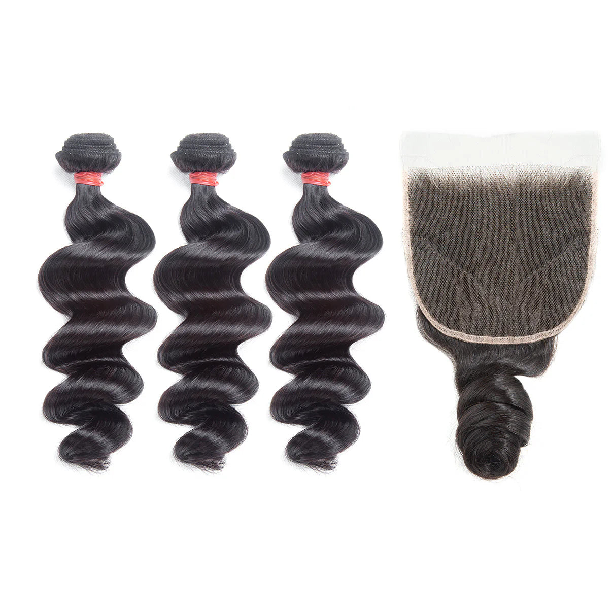 Hair 9A/10A12A Human Hair Bundles with 5x5 Closure Loose Wave