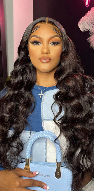 Hair 9A/10A/12A Body Wave 3 Bundles with 13x6 Frontal with Preplucked Hairline