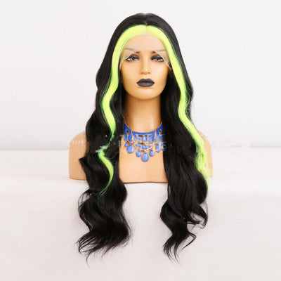 Stylish Long Curly Synthetic Wigs with Gradient Colors – 26-Inch South Korean Style