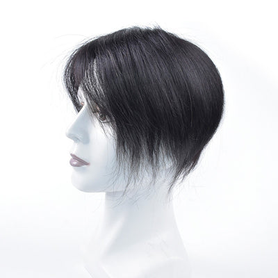 Premium Hand-Woven Natural Black Human Hair Wig for Men