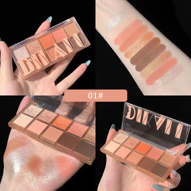 10-Color Ultra-Shine Pearlescent & Matte Eye Shadow Palette – Perfect for Every Look