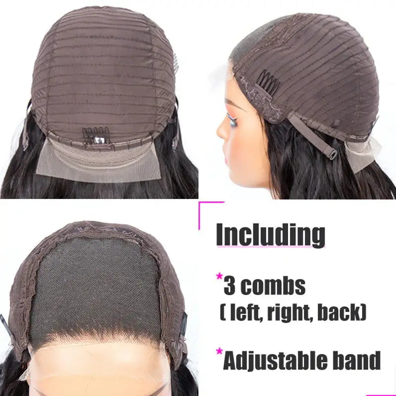 Hair Jet Black #1 Straight Lace Closure Wig 4x4/5x5/6x6 HD Lace Closure Wig Pre-plucked Human Hair Wig