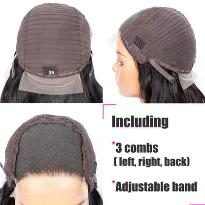 Hair Jet Black #1 Straight Lace Closure Wig 4x4/5x5/6x6 HD Lace Closure Wig Pre-plucked Human Hair Wig
