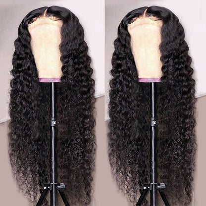 4x4/5x5/6x6 HD Lace Closure Wigs Deep Wave Wig Pre Plucked Human Hair Lace Closure Wig