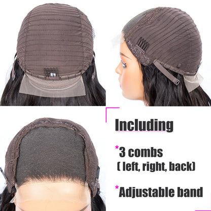 Jet Black #1 Straight Lace Closure Wig 4x4/5x5/6x6 HD Lace Closure Wig Pre-plucked Human Hair Wig