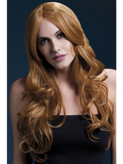 Khloe Auburn Long Wave Wig – Center Parting, Heat Resistant, Professional Quality Synthetic, 26 Inches