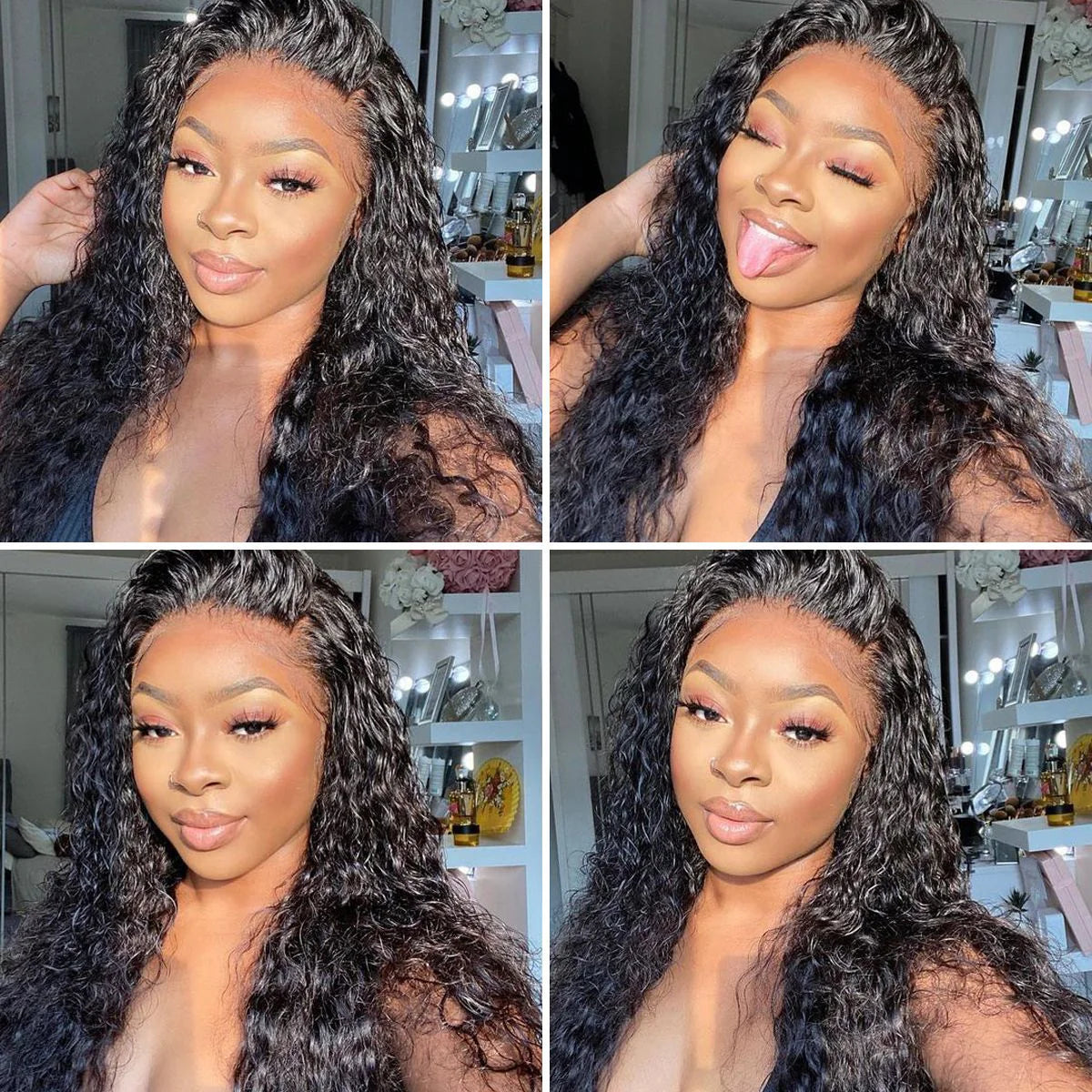 Hair Water Wave Bundles with 4x4 Lace Closure Indian Human Hair Free Part