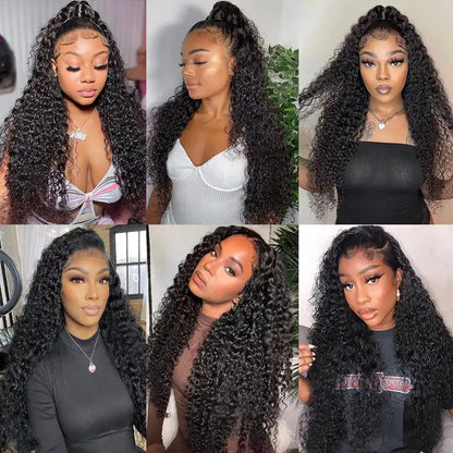 Hair Curly Hair 100% Human Hair 3 Bundles With 4x4 Lace Closure